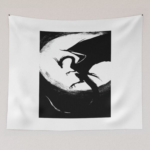Item preview, Mystical Dragon Silhouette Moon Fantasy Art designed and sold by NicolasGlowArt.