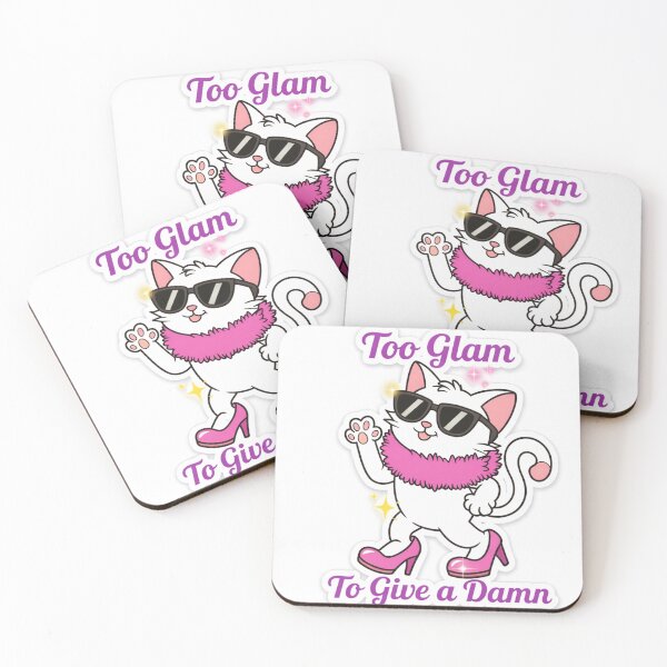Item preview, Too Glam to Give a Damn Sassy Cat Sticker designed and sold by sumodesign.