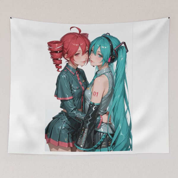 Item preview, Cyberpunk Vocaloid Duo — Futuristic Anime Digital Illustration designed and sold by Planet Utoppia.