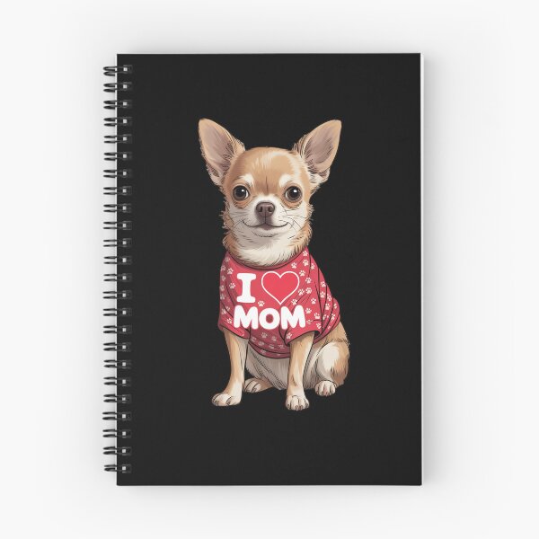 Item preview, Chihuahua Wearing a red Shirt with paw Print Text I Love MOM designed and sold by fantasticdesign.