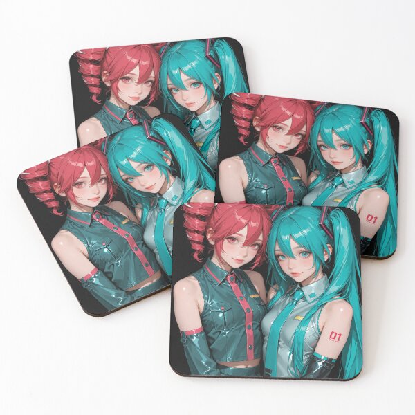 Item preview, Cyberpunk Vocaloid Duo — Futuristic Anime Digital Illustration designed and sold by Planet Utoppia.