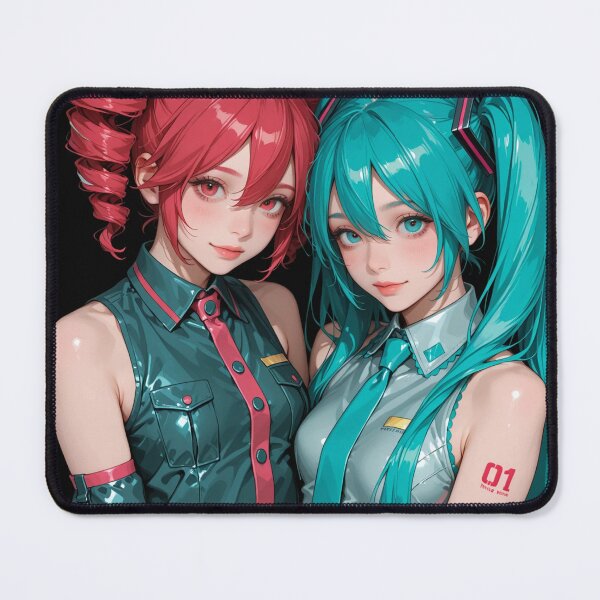 Item preview, Cyberpunk Vocaloid Duo — Futuristic Anime Digital Illustration designed and sold by Planet Utoppia.