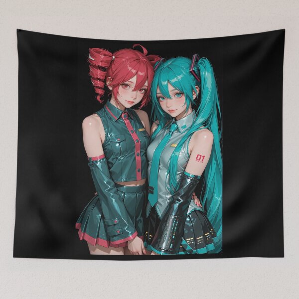 Item preview, Cyberpunk Vocaloid Duo — Futuristic Anime Digital Illustration designed and sold by Planet Utoppia.