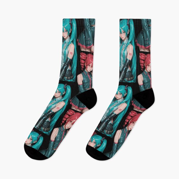 Item preview, Cyberpunk Vocaloid Duo — Futuristic Anime Digital Illustration designed and sold by Planet Utoppia.
