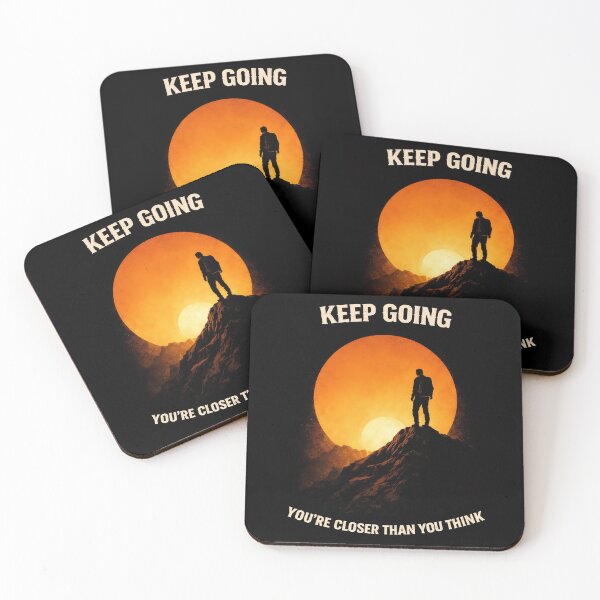 Item preview, Keep Going You’re Closer Than You Think Minimal Sunset Climbing Motivation Design designed and sold by apex.vibe.