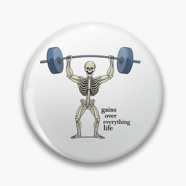 Item preview, Funny Skeleton Gym Gains Over Everything Sticker designed and sold by LYZ7VANI.