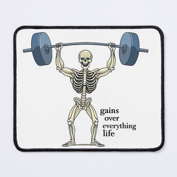 Item preview, Funny Skeleton Gym Gains Over Everything Sticker designed and sold by LYZ7VANI.