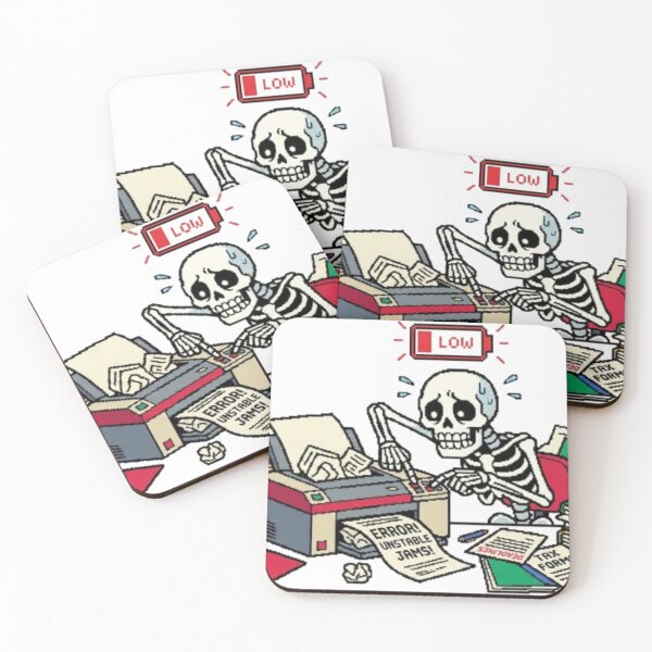 Item preview, Deadlines & Tax Jams - Office Skeleton Pixel Art designed and sold by NoriudaR.