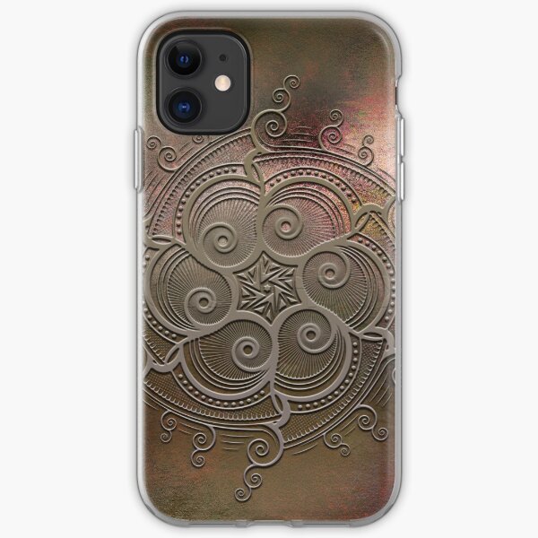 Mobile skin case mandala brown iPhone Soft Case