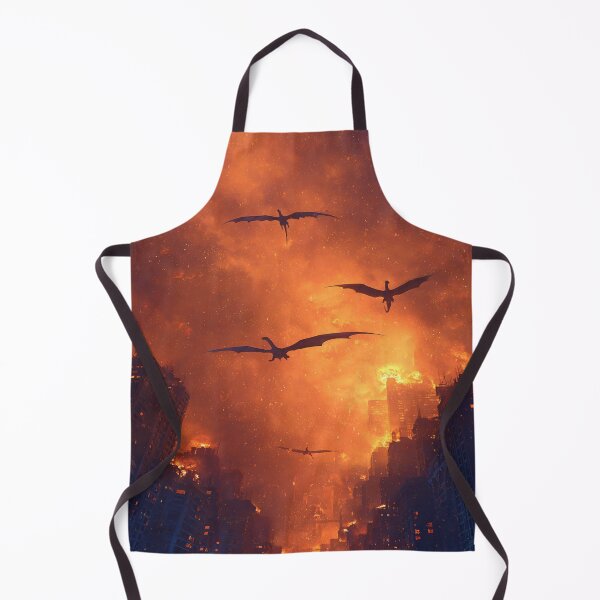 Item preview, Epic Dragons Flying Over Burning City Apocalypse designed and sold by NicolasGlowArt.