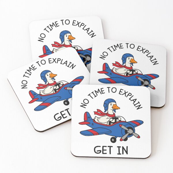 Item preview, No Time To Explain Get In Goose Driving Plane Funny Meme designed and sold by gunaone-design.