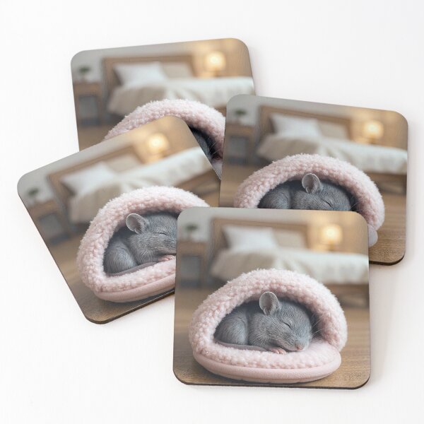 Item preview, Gray Mouse Sleeping in Bedroom Slipper designed and sold by Maria Dryfhout.