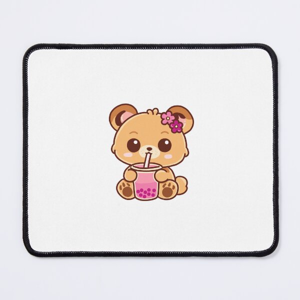 Item preview, Bear drinking pink bubble tea designed and sold by BubbleBearsShop.