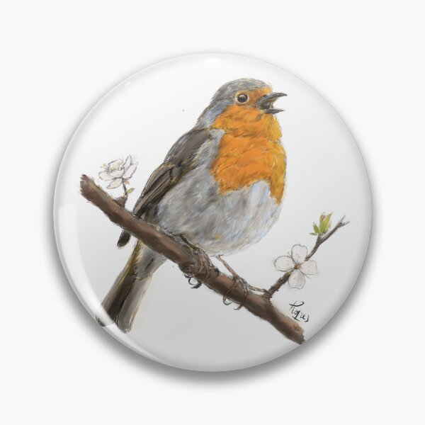 Item preview, Robin Bird Singing Illustration – Nature Songbird Art Print designed and sold by hopenoli_art.