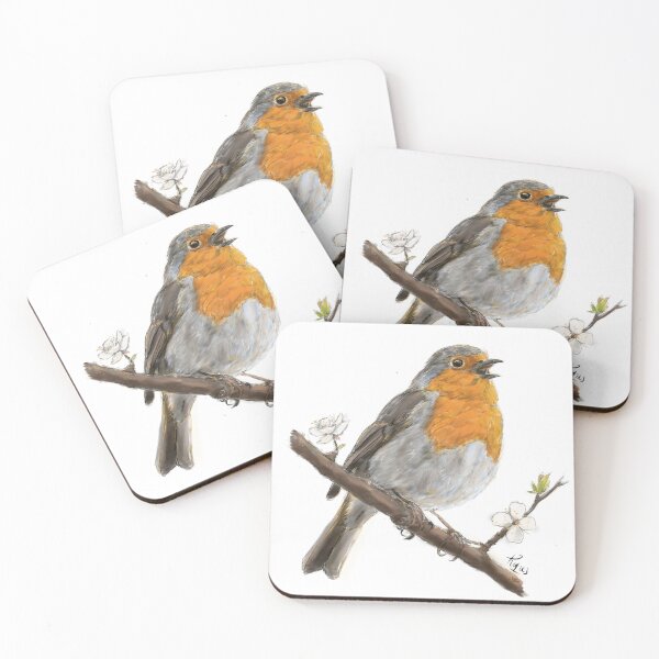 Item preview, Robin Bird Singing Illustration – Nature Songbird Art Print designed and sold by hopenoli_art.
