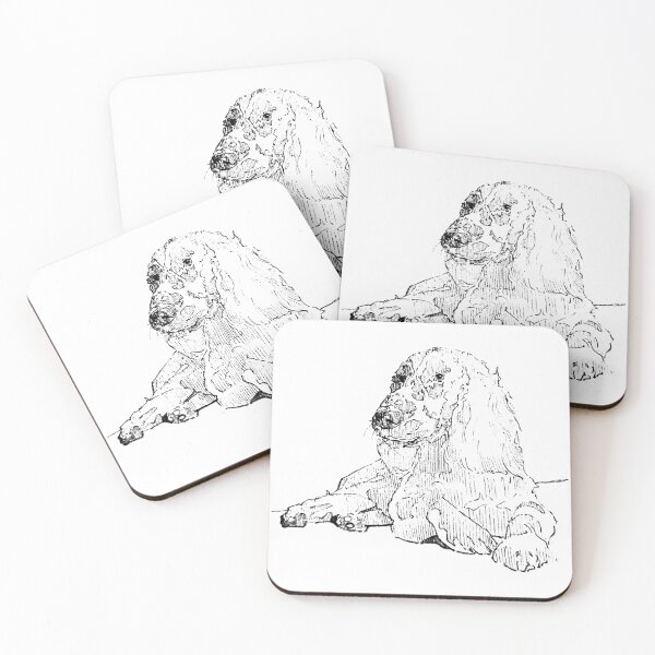 Item preview, Cocker Spaniel Dog Drawing | Cocker Spaniel Dog Lover Gift | Cute Dog Line Art Print designed and sold by ArtofDogsbySeb.