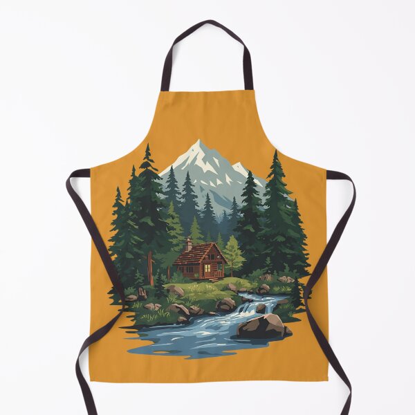Item preview, Cozy Cottage in Nature Forest Landscape Home Art Design designed and sold by Chroma Dreams .
