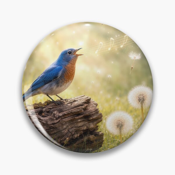 Item preview, Bluebird Singing on a Forest Log designed and sold by Maria Dryfhout.