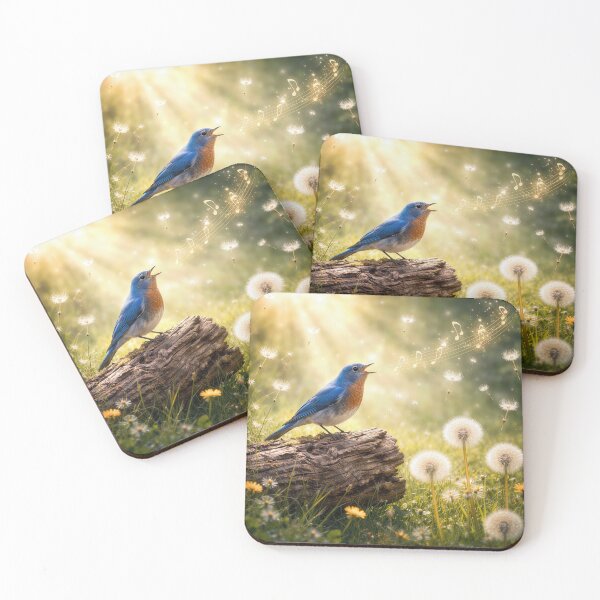Item preview, Bluebird Singing on a Forest Log designed and sold by Maria Dryfhout.