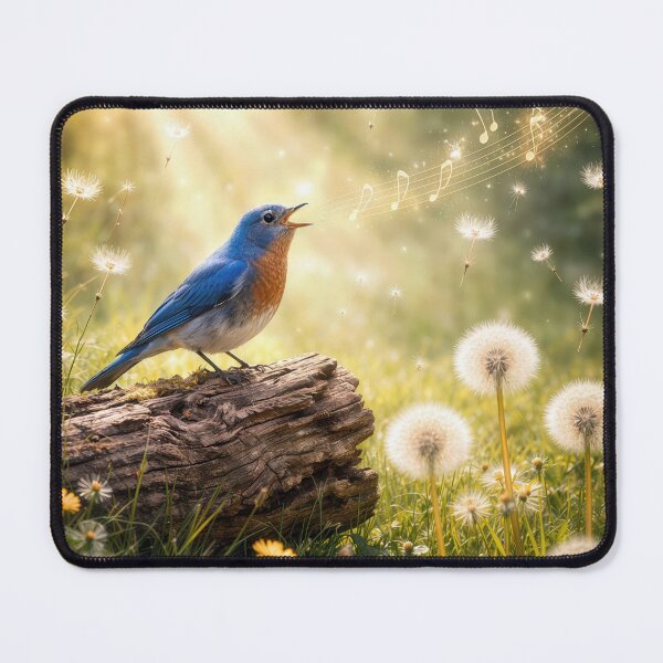 Item preview, Bluebird Singing on a Forest Log designed and sold by Maria Dryfhout.