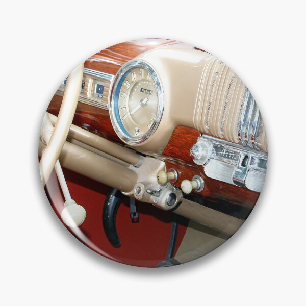 Item preview, 1947 Mercury Eight Convertible Dashboard - Vintage Classic Car Interior with Woodgrain and Chrome Details designed and sold by Peter Kraaibeek | Generative Designs and Car Art.