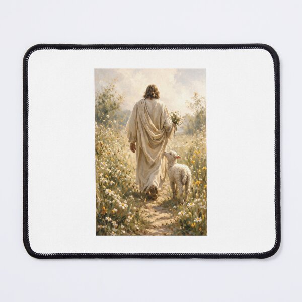 Item preview, Jesus and Lamb Oil Painting, Christian Art designed and sold by Naviiraart.
