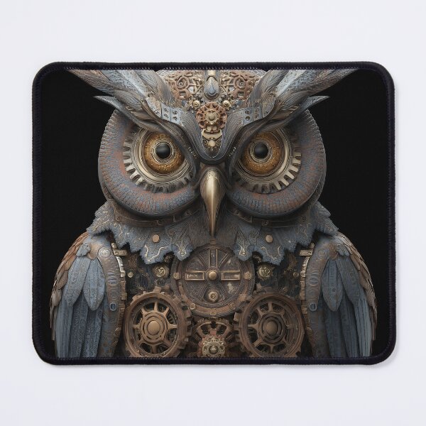 Item preview, Full-Body Copper Blue Steampunk Owl with Mechanical Talons designed and sold by EK-World.