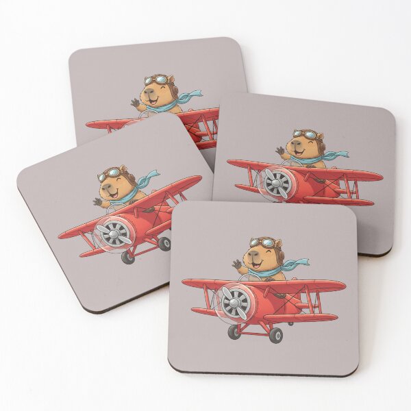 Item preview, Capybara in a Vintage Aviation Biplane – Retro Animal Illustration designed and sold by EnlightArt.