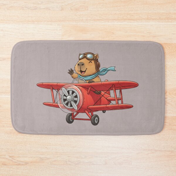 Item preview, Capybara in a Vintage Aviation Biplane – Retro Animal Illustration designed and sold by EnlightArt.