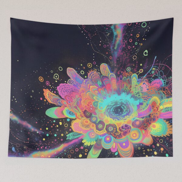 Item preview, Psychedelic Fractal Flower Cosmic Eye Space Art designed and sold by LuminousFoundry.