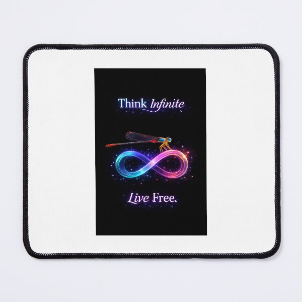 Item preview, Think Infinite Live Free – Dragonfly Nature Aesthetic Minimal Quote Design designed and sold by Babadesign48.