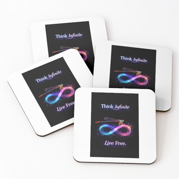 Item preview, Think Infinite Live Free – Dragonfly Nature Aesthetic Minimal Quote Design designed and sold by Babadesign48.