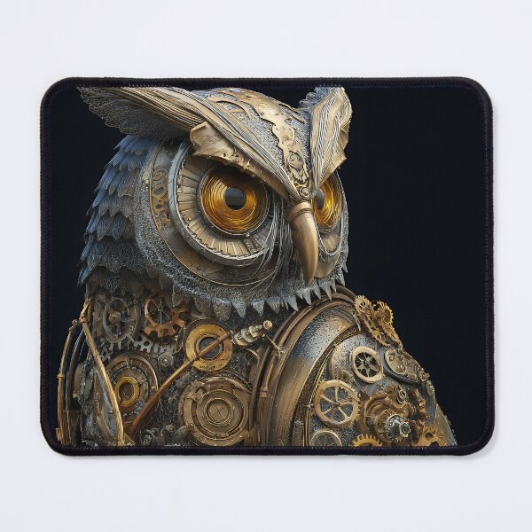 Item preview, Golden Brass Steampunk Owl with Layered Mechanical Feathers designed and sold by EK-World.