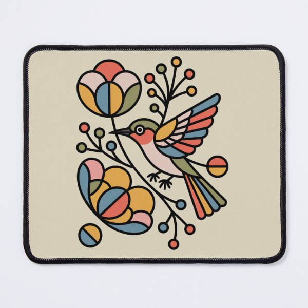 Item preview, scandinavian folk art - nordic folk art - Swedish dala - botanical - geometric animal - whimsical nature - boho folk art - nordic botanical - Dala-Inspired designed and sold by JansenGS.