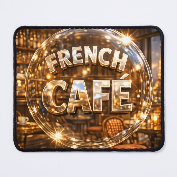 Item preview, French Café Paris Aesthetic – Luxury Gold Glass Badge Design designed and sold by Imagetore.