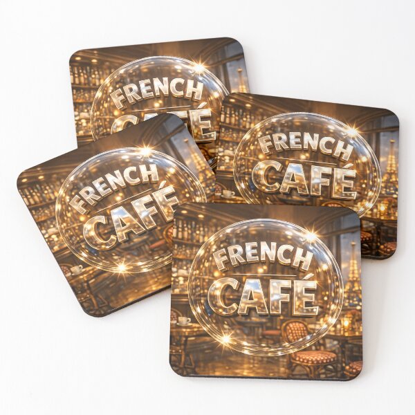 Item preview, French Café Paris Aesthetic – Luxury Gold Glass Badge Design designed and sold by Imagetore.