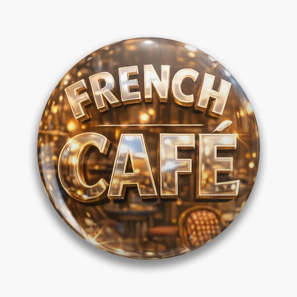 Item preview, French Café Paris Aesthetic – Luxury Gold Glass Badge Design designed and sold by Imagetore.