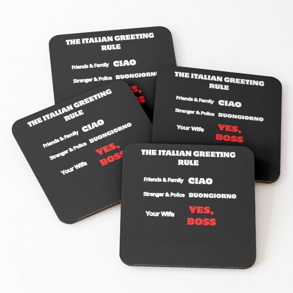 Item preview, Funny Italian Greeting Rule Checklist: Ciao, Buongiorno, Yes Boss Wife Quote Black Version designed and sold by TheItaliandilemma.
