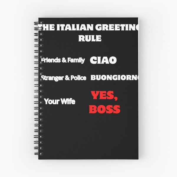 Item preview, Funny Italian Greeting Rule Checklist: Ciao, Buongiorno, Yes Boss Wife Quote Black Version designed and sold by TheItaliandilemma.