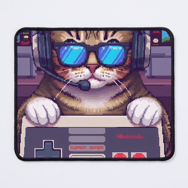 Item preview, Born To Game Forced To Nap Retro Pixel Cat designed and sold by Quotable Gear.
