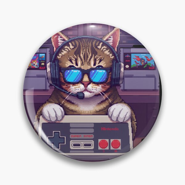 Item preview, Born To Game Forced To Nap Retro Pixel Cat designed and sold by Quotable Gear.