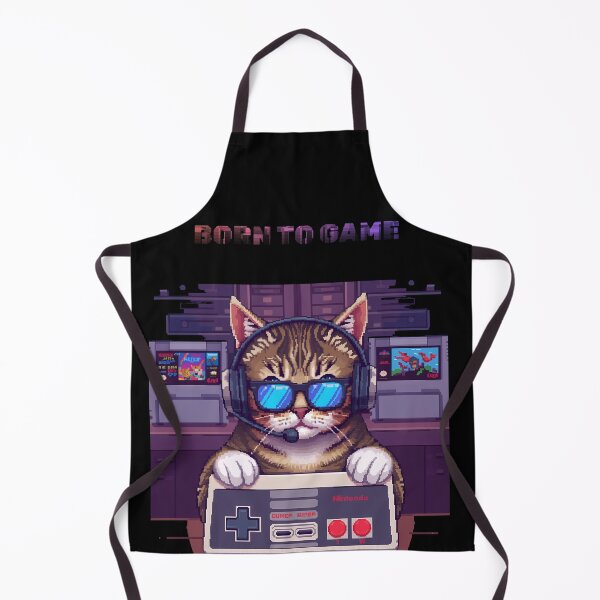 Item preview, Born To Game Forced To Nap Retro Pixel Cat designed and sold by Quotable Gear.