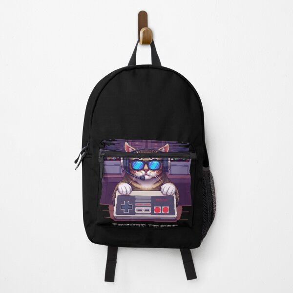 Item preview, Born To Game Forced To Nap Retro Pixel Cat designed and sold by Quotable Gear.
