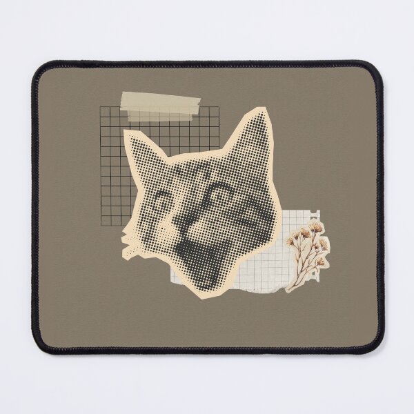 Item preview, Vintage Halftone Cat Collage – Muted Earth Tones designed and sold by nomistyles.