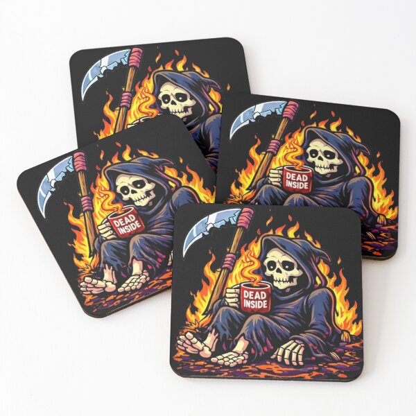 Item preview, Dead Inside Fire Reaper – Burning Dark Humor Skeleton designed and sold by MariDonna.