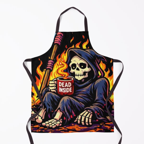 Item preview, Dead Inside Fire Reaper – Burning Dark Humor Skeleton designed and sold by MariDonna.
