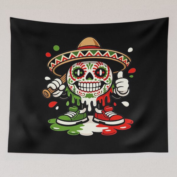 Item preview, Mexican Calavera Baseball Drip Cinco de Mayo Boys Kids designed and sold by clothesy7.