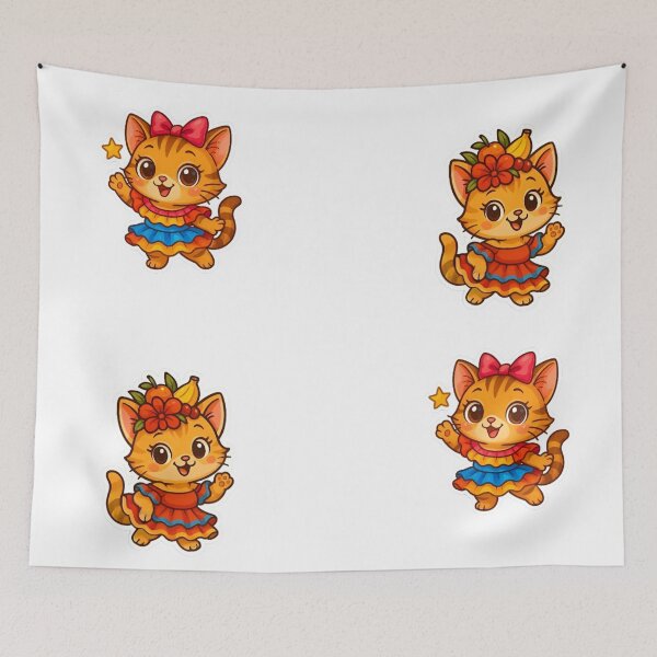 Item preview, Tropical Samba Cats Collection – Cute Latin Dancer Kittens designed and sold by Good Vibes .