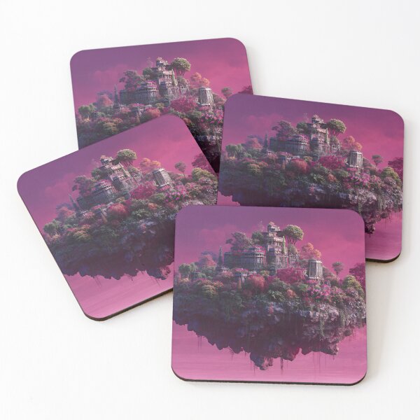 Item preview, Vibrant Magenta Blooming Floating Island Garden in Dream Sky designed and sold by EK-World.