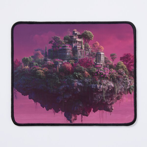 Item preview, Vibrant Magenta Blooming Floating Island Garden in Dream Sky designed and sold by EK-World.